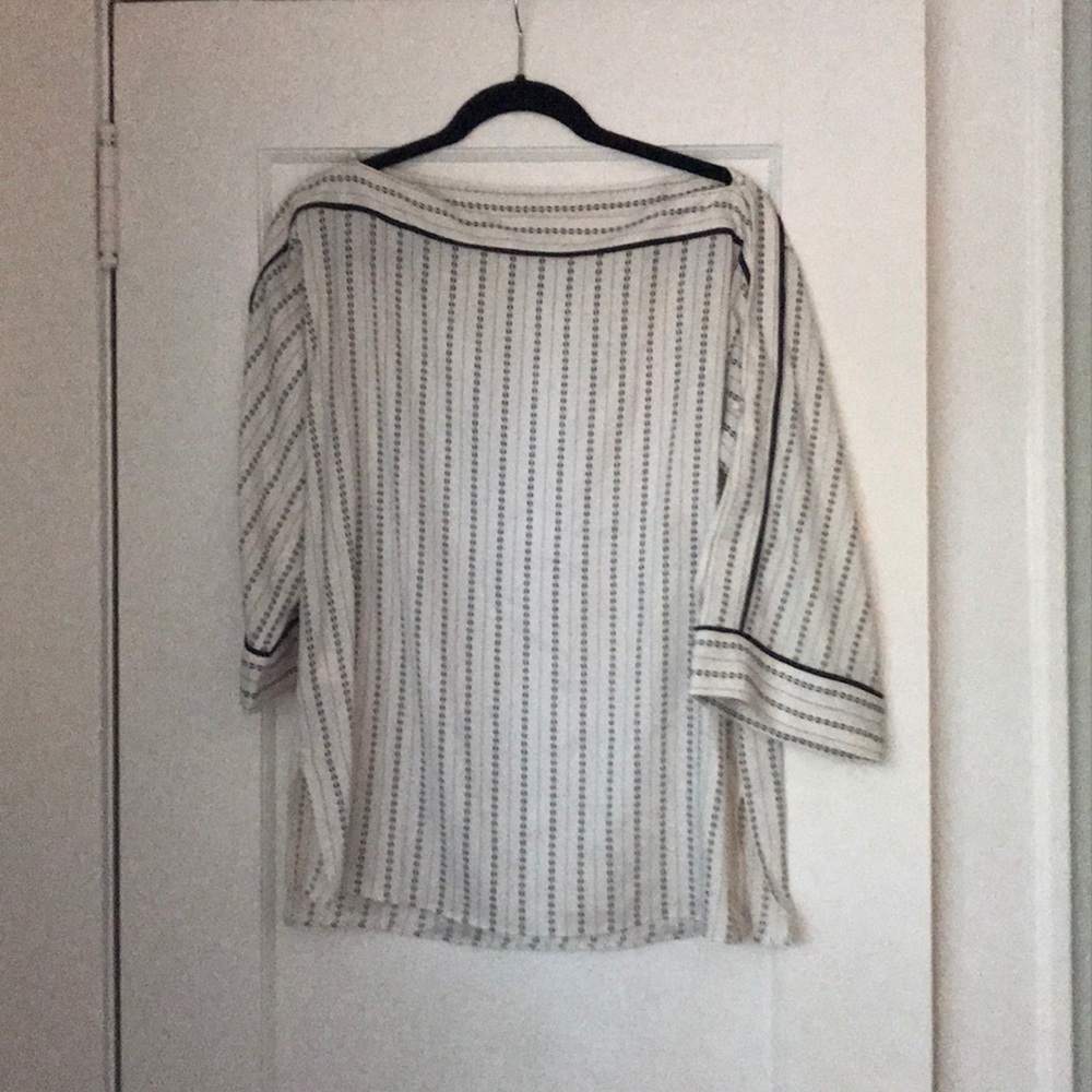 Ann Taylor Black and Cream Blouse